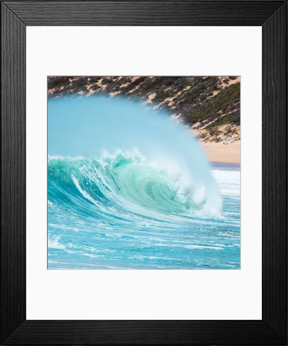 Framed Print : Wave Curl, Pristine Beach with Crystal Clear Aqua Water, Eyre Peninsula. South Australia Framed Print : Wave Curl, Pristine Beach with Crystal Clear Aqua Water, Eyre Peninsula. South Australia