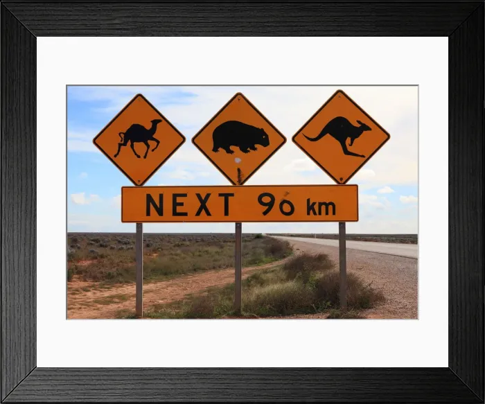 Framed Print : Road sign