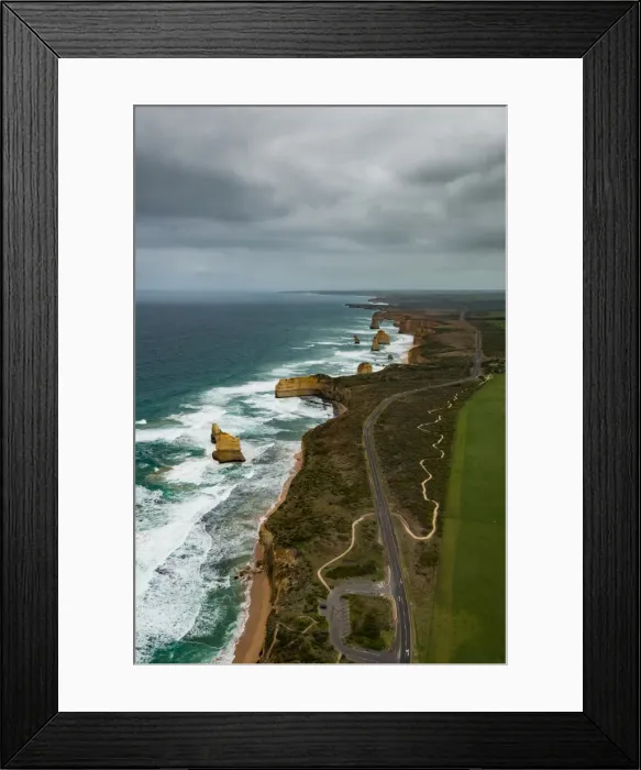 Framed Print : Aerial view of Great Ocean Road and Twelve Apostles, Australia Framed Print : Aerial view of Great Ocean Road and Twelve Apostles, Australia