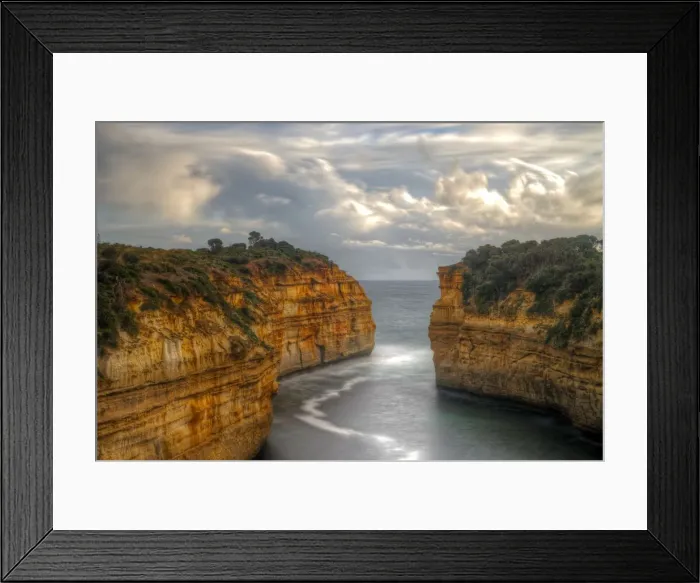 Framed Print : Great Ocean Road Limestone Cliffs and bay sunset Framed Print : Great Ocean Road Limestone Cliffs and bay sunset