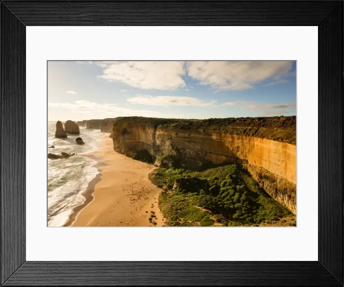 Framed Print : Sheer cliff wall of the Twelve Apostles at sunset Framed Print : Sheer cliff wall of the Twelve Apostles at sunset