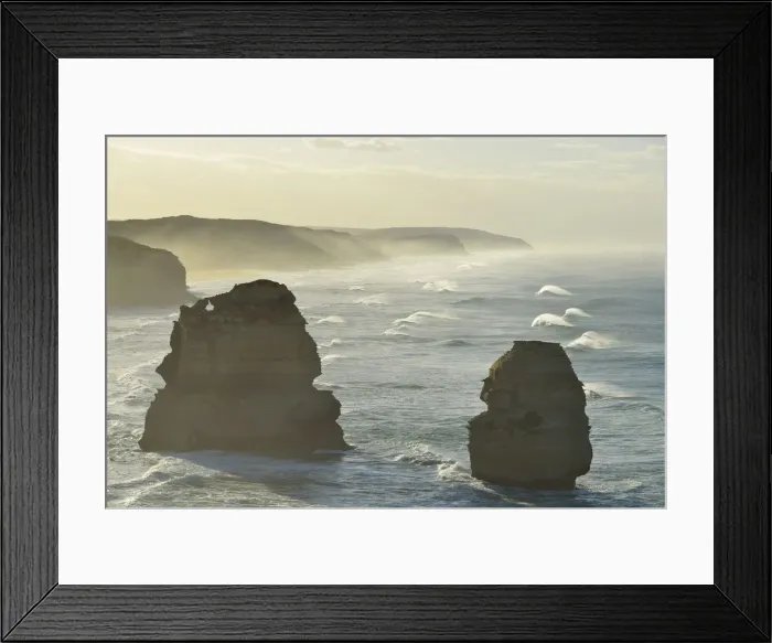 Framed Print : Limestone Stacks in the Morning Framed Print : Limestone Stacks in the Morning