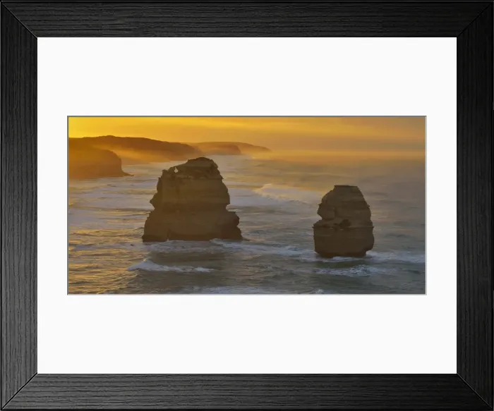 Framed Print : Limestone Stacks at Sunrise Framed Print : Limestone Stacks at Sunrise