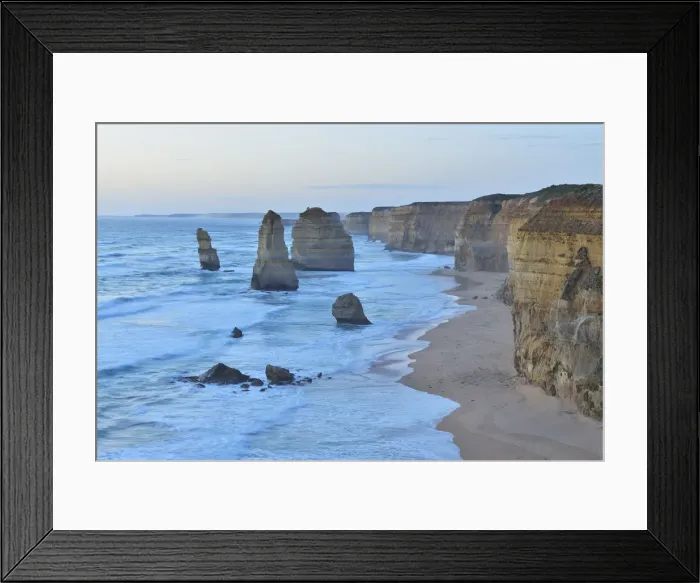 Framed Print : Limestone Stacks at Dusk