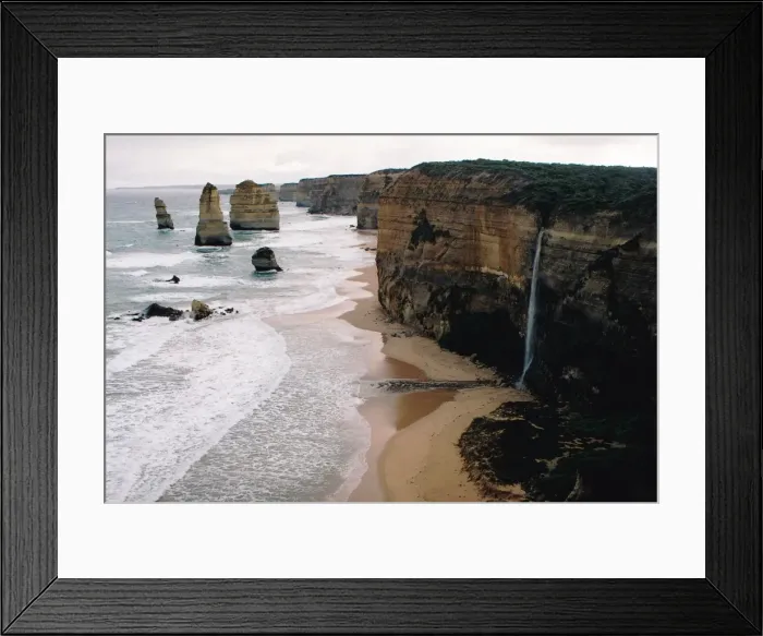 Framed Print : Beach waterfall