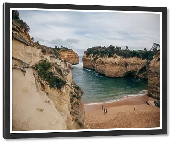 Looking down into small beach at Loch Ard Gorge