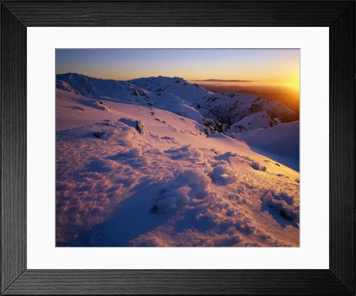 Framed Print : Australia, New South Wales, Kosciuszko National Park, winter sunset