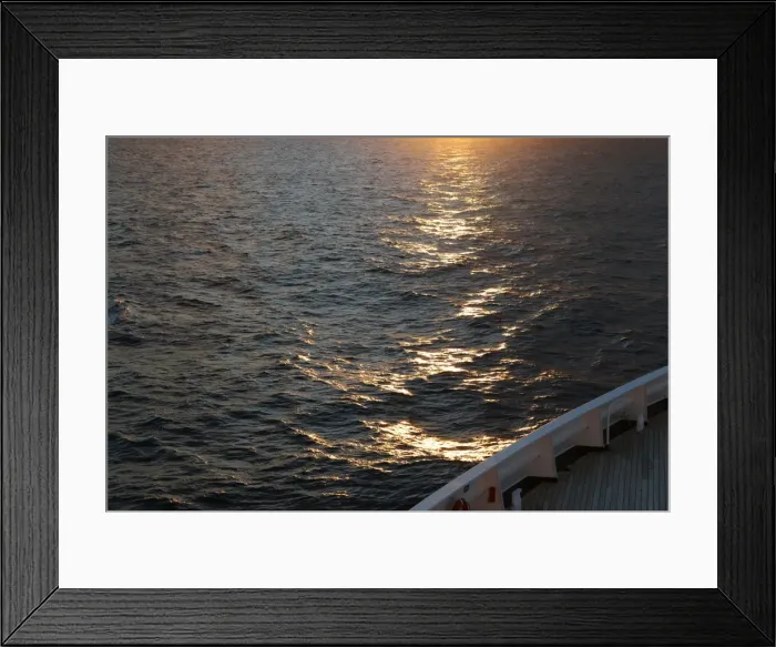 Framed Print : Sunset at sea on a cruise Framed Print : Sunset at sea on a cruise