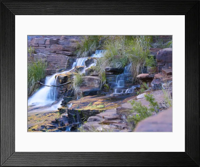 Framed Print : Fortescue Falls is a magical waterfall in Karijini National Park
