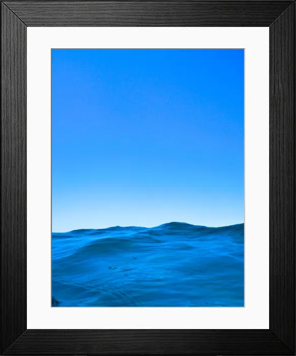 Framed Print : graphic image of the ocean and skyline