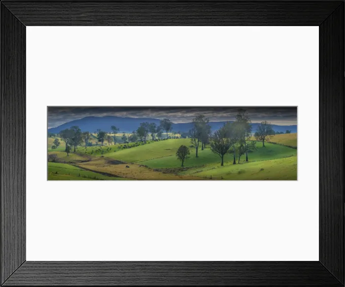Framed Print : Pastural scenery just south of Cobargo, southern coastline of New South Wales, Australia Framed Print : Pastural scenery just south of Cobargo, southern coastline of New South Wales, Australia