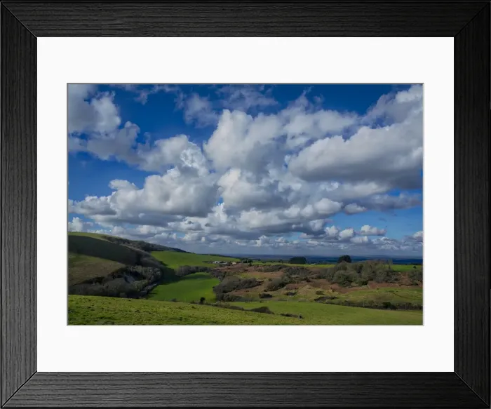 Framed Print : A view over the Purbeck hills, Dorset, England, United Kingdom