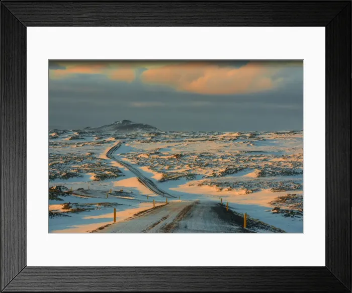 Framed Print : The road leading out of Arnarstapi in winter, Snaefellness, Iceland