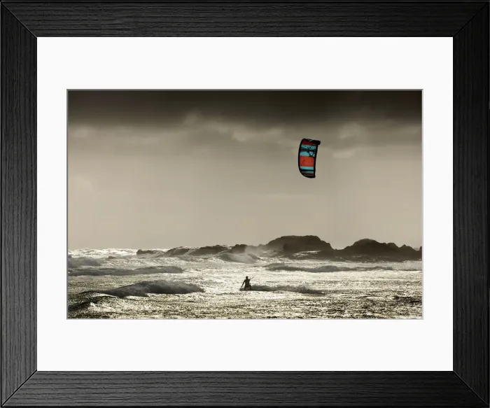 Framed Print : Kite surfing, King Island, Bass Strait, Tasmania Framed Print : Kite surfing, King Island, Bass Strait, Tasmania