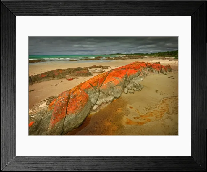 Framed Print : Disappointment Bay on the northern end of King Island, bass Strait, Tasmania