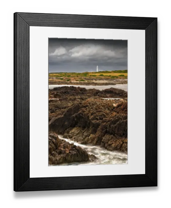 Framed Print : A view to the Currie Lighthouse on King Island Tasmania