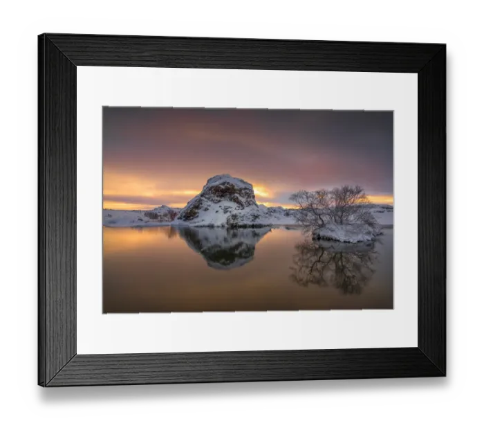 Framed Print : The beautiful and serene lake Myvatn during winter at Dimmuborgir, Iceland Framed Print : The beautiful and serene lake Myvatn during winter at Dimmuborgir, Iceland