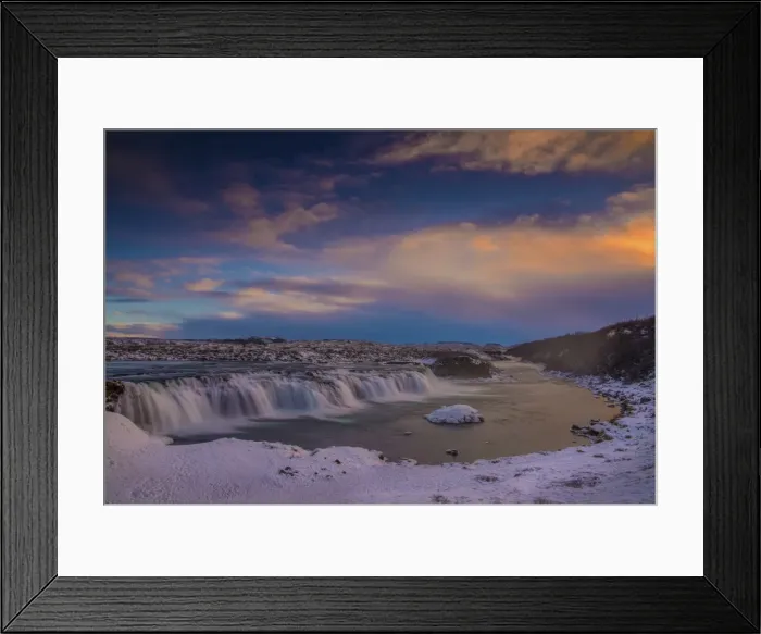 Framed Print : Faxafoss waterfall during the winter, south west Iceland Framed Print : Faxafoss waterfall during the winter, south west Iceland