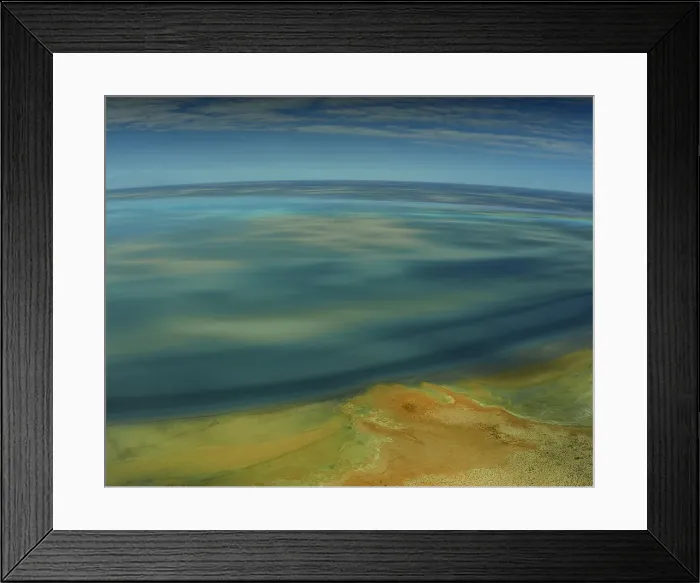 Framed Print : An Aerial view of the Australian outback in flood around Lake Eyre, showing the vibrant colours of the Landscape Framed Print : An Aerial view of the Australian outback in flood around Lake Eyre, showing the vibrant colours of the Landscape