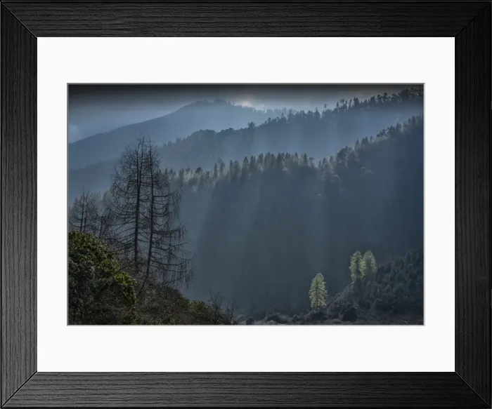 Framed Print : Morning light in a Rural scene in the Wangdue Province, Eastern Himalayas, Bhutan