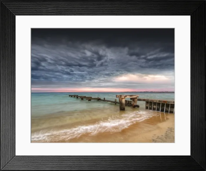 Framed Print : Mentone beach, Port Phillip bay, Victoria, Australia Framed Print : Mentone beach, Port Phillip bay, Victoria, Australia
