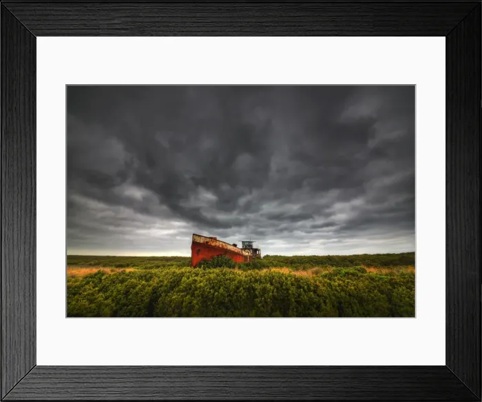 Framed Print : Marooned fishing trawler, westernport bay, Victoria, Australia Framed Print : Marooned fishing trawler, westernport bay, Victoria, Australia
