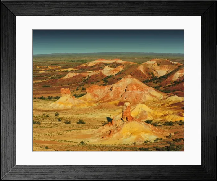 Framed Print : An Aerial view of the Australian outback over the Painted desert, showing the vibrant colours of the Landscape