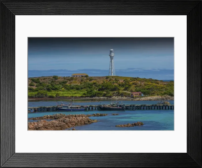 Framed Print : Currie lighthouse and harbour, King Island, Bass Strait, Tasmania, Australia Framed Print : Currie lighthouse and harbour, King Island, Bass Strait, Tasmania, Australia