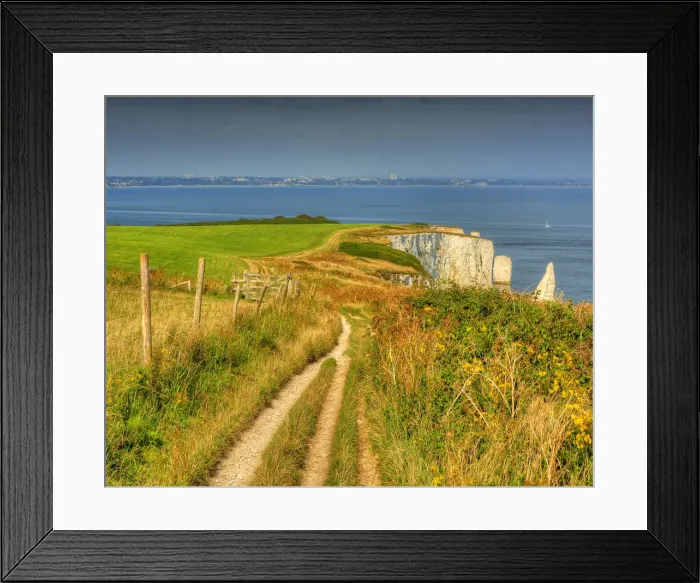 Framed Print : The track along the coastline towards Old Harry Rocks, Dorset, England, United Kingdom Framed Print : The track along the coastline towards Old Harry Rocks, Dorset, England, United Kingdom