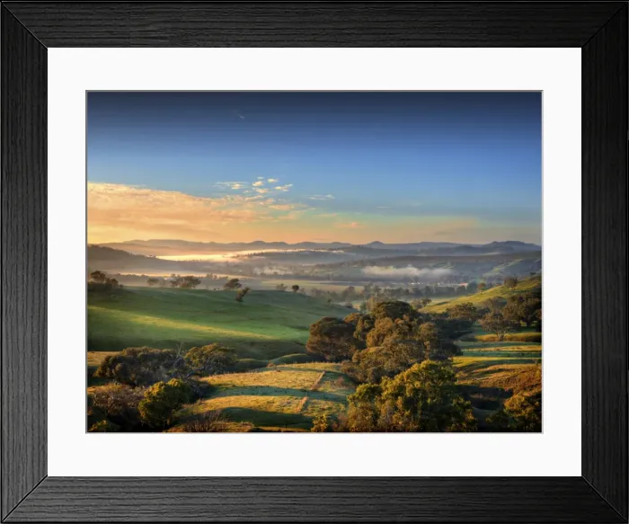 Framed Print : Misty morning near Jugiong, New South Wales, Australia Framed Print : Misty morning near Jugiong, New South Wales, Australia