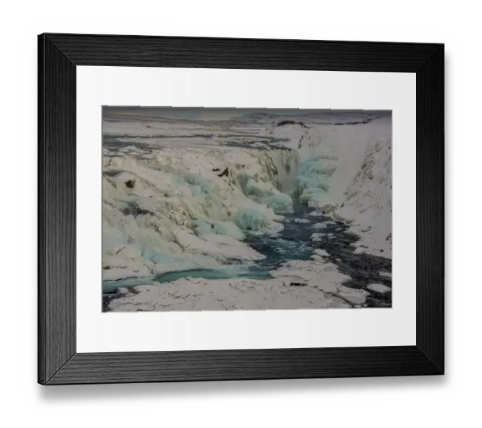 Framed Print : Gullfoss falls in winter, Iceland Framed Print : Gullfoss falls in winter, Iceland