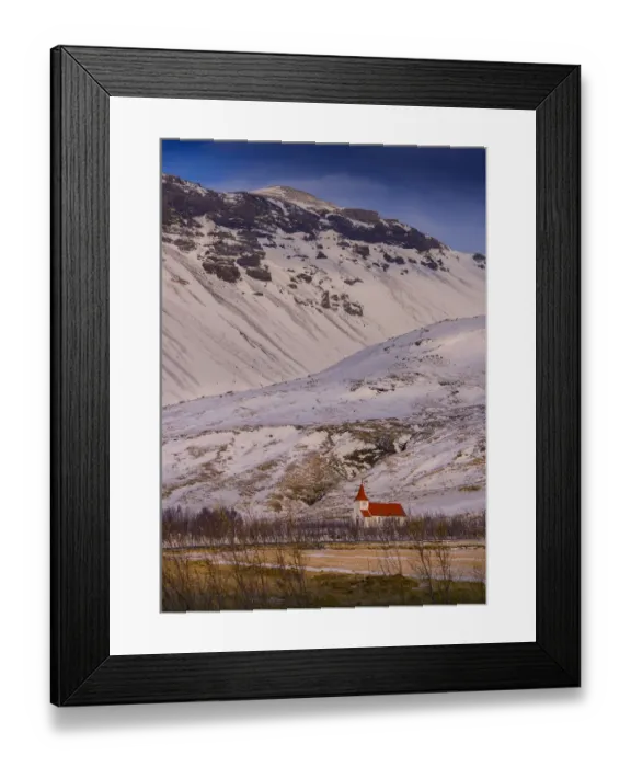 Framed Print : Winter scene at Hella, southwest Iceland