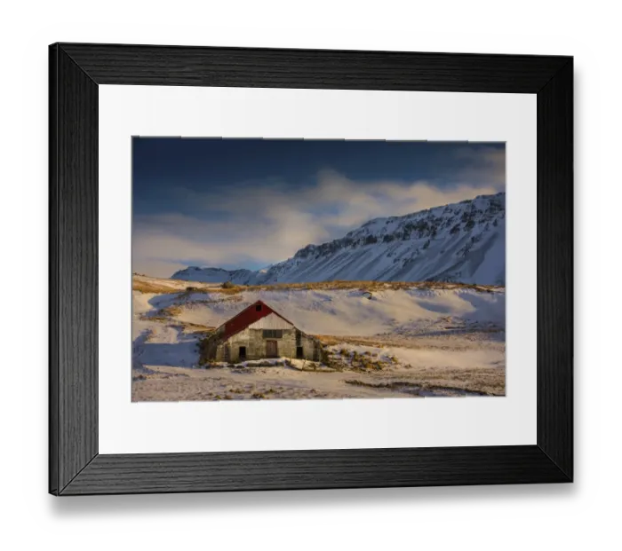 Framed Print : Winter scene at Hella, southwest Iceland