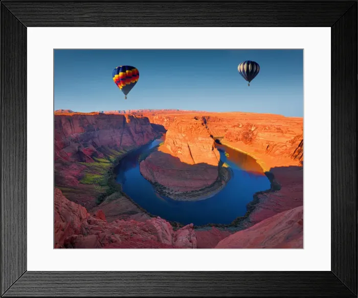 Framed Print : Balloons over the Colorado river at Horseshoe bend, Page, Arizona, United States of America