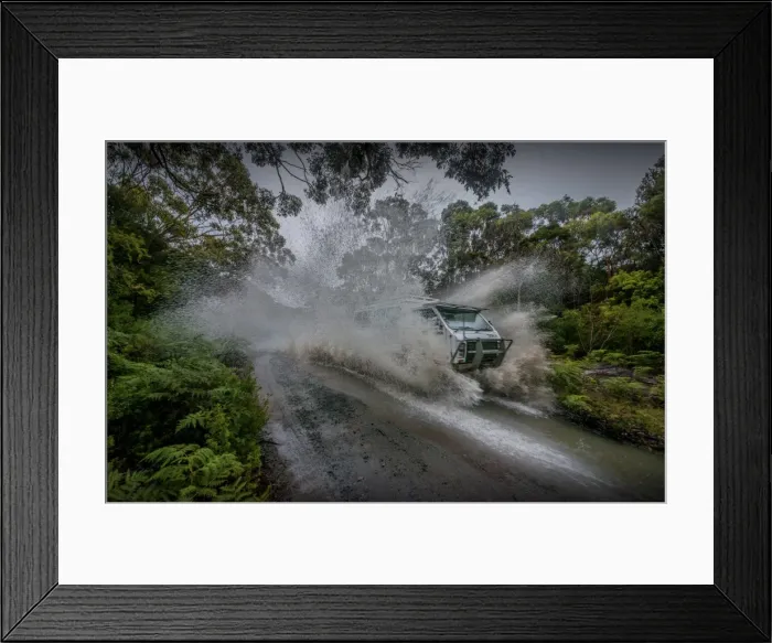 Framed Print : Driving through water on King Island, Bass Strait, Tasmania, Australia Framed Print : Driving through water on King Island, Bass Strait, Tasmania, Australia