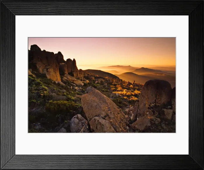 Framed Print : Sunset on the summit of Mount Wellington, Hobart, Tasmania Framed Print : Sunset on the summit of Mount Wellington, Hobart, Tasmania