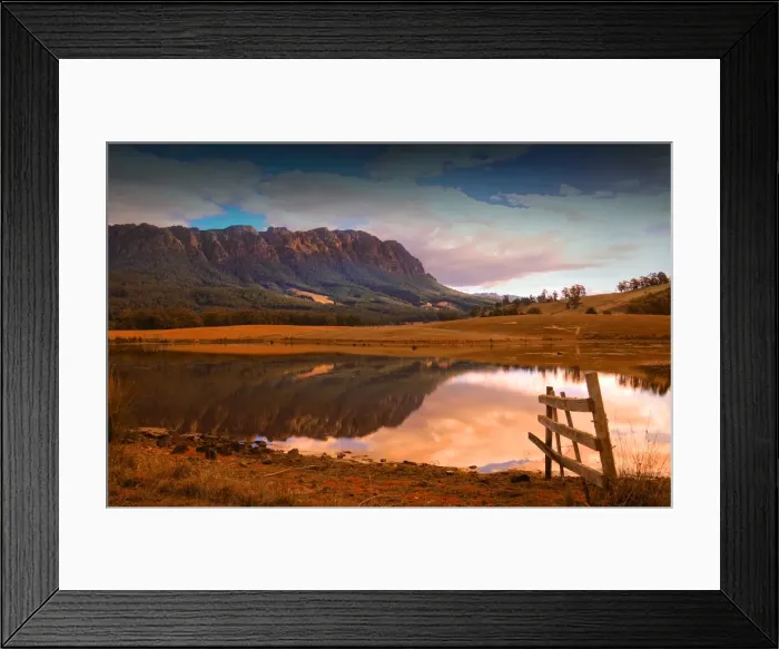 Framed Print : A view to mount Roland near the rural town of Sheffield, in central Tasmania Framed Print : A view to mount Roland near the rural town of Sheffield, in central Tasmania