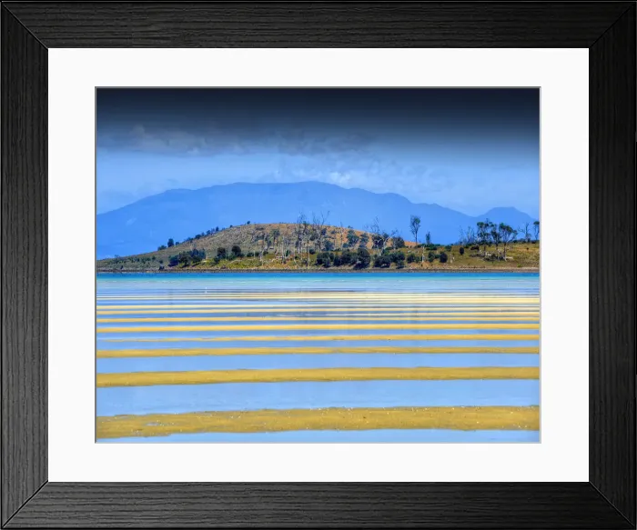 Framed Print : Low Tide near Pirates bay, southern Tasmania