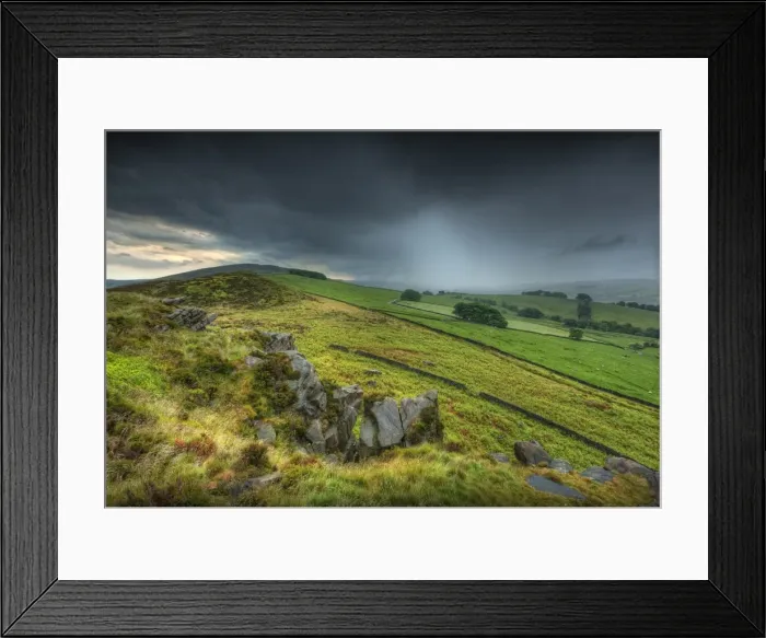 Framed Print : Approaching storm near the roaches, Staffordshire, England, United kingdom