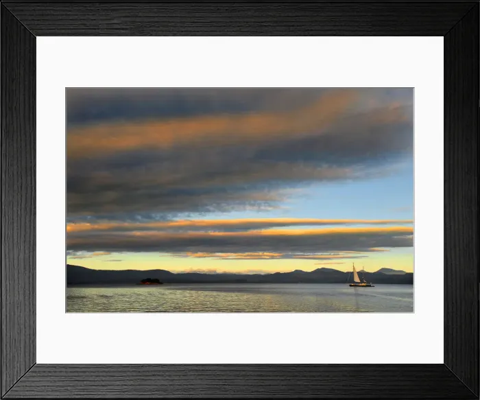 Framed Print : Twilight on Maquarie Harbour, south west Tasmania Framed Print : Twilight on Maquarie Harbour, south west Tasmania