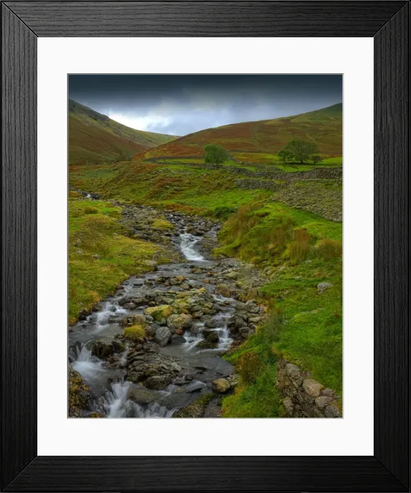 Framed Print : A running brook in the Lake district, Cumbria, north west England, United kingdom