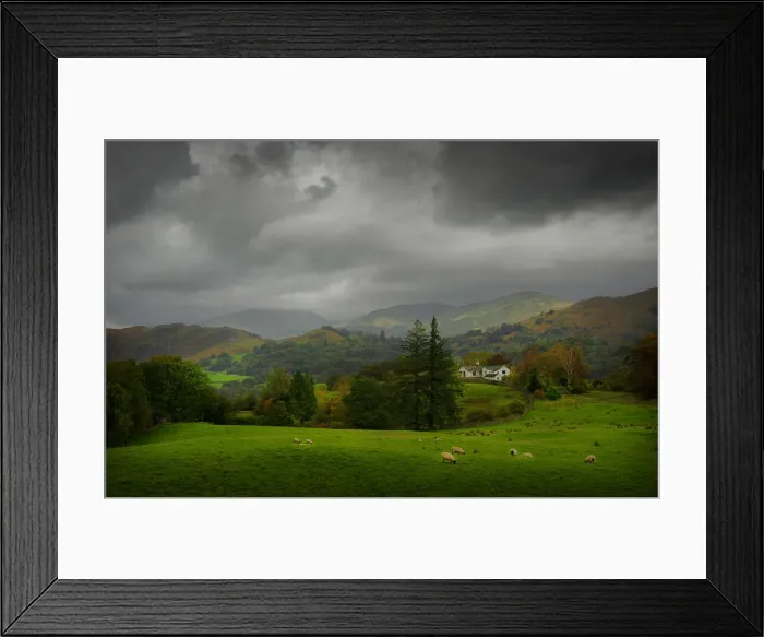 Framed Print : A rural scene in the Lake district, Cumbria, north west England, United kingdom Framed Print : A rural scene in the Lake district, Cumbria, north west England, United kingdom