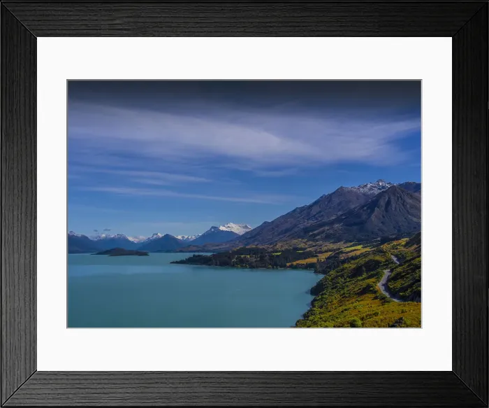 Framed Print : A view of Lake Wakatipu, on the road to Glenorchy, near Queenstown on the South Island of New Zealand