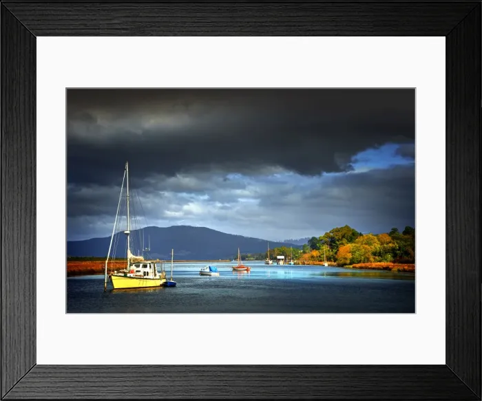 Framed Print : Light on the Huon river, southern Tasmania Framed Print : Light on the Huon river, southern Tasmania