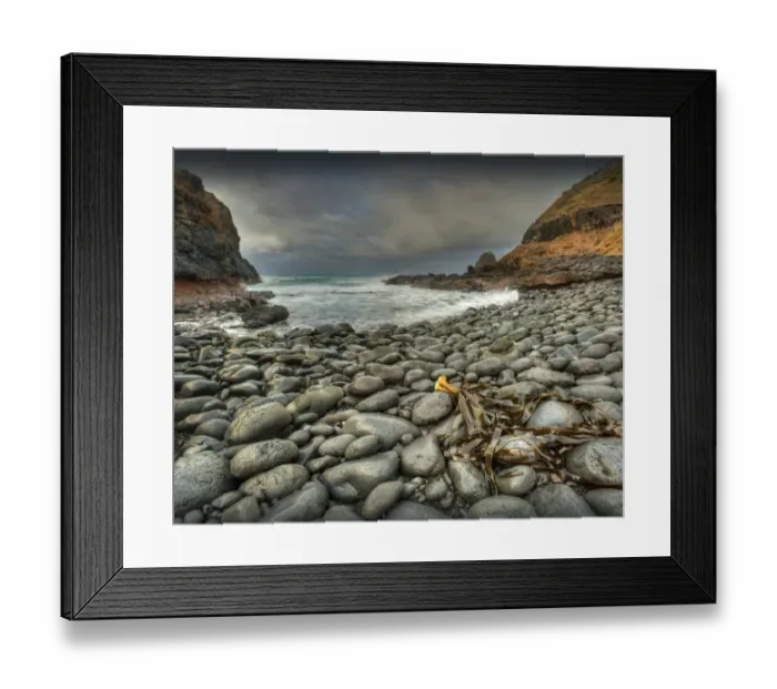 Framed Print : The rocky shoreline and approaching storm near Cape Schanck at first light, Mornington Peninsular, southern Victoria Framed Print : The rocky shoreline and approaching storm near Cape Schanck at first light, Mornington Peninsular, southern Victoria