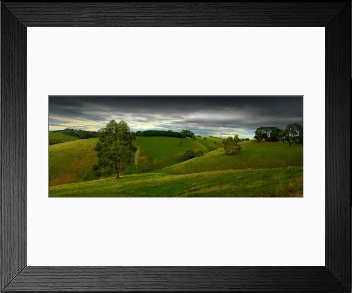 Framed Print : A panorama of the lush farmland in and around Dumbalk North, South Gippsland, Victoria