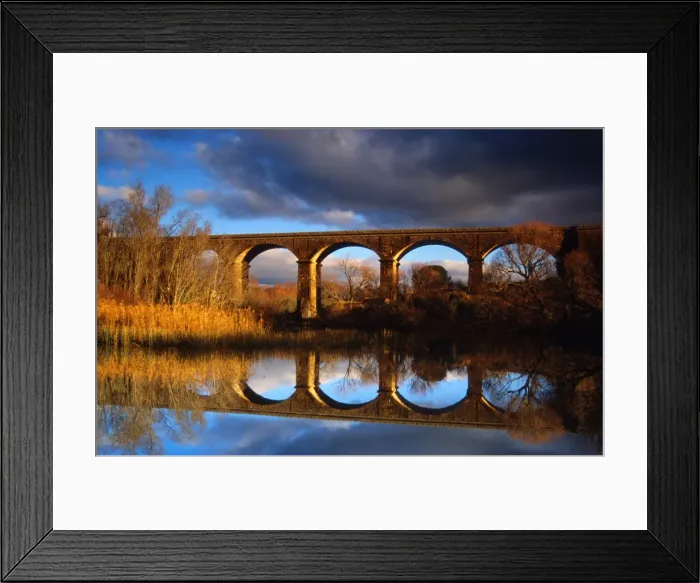 Framed Print : Reflections at dusk of the Malmsbury viaduct, central Victoria