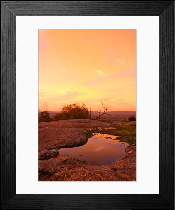 Framed Print : Sunset on the summit of Mount Pilot in central Victoria