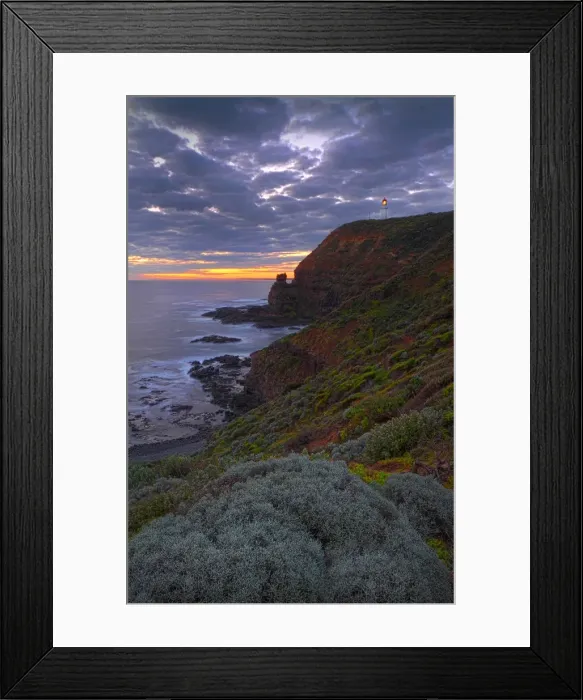 Framed Print : Late afternoon light near dusk on the coastline at Cape Schanck, Mornington Peninsular, Victoria Framed Print : Late afternoon light near dusk on the coastline at Cape Schanck, Mornington Peninsular, Victoria