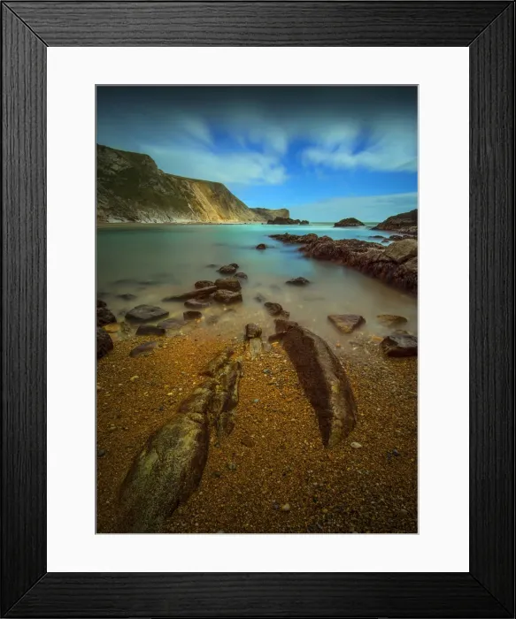 Framed Print : Man O War bay, on the Jurassic coastline of Dorset, England, United Kingdom Framed Print : Man O War bay, on the Jurassic coastline of Dorset, England, United Kingdom